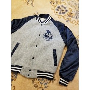 Vintage 90s Chalk Line Mack Trucks Sherpa Lined Varsity Bomber Jacket Small S